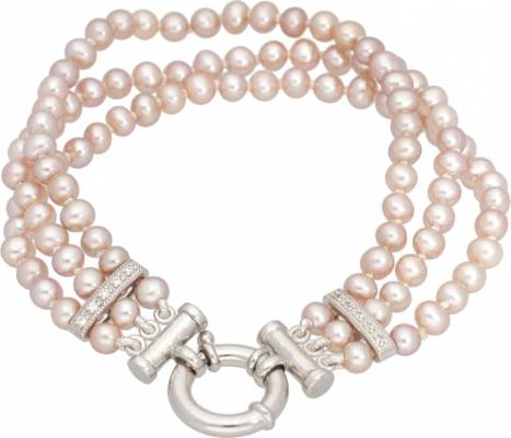 MOON Merilyn - náramek z pravých růžových říčních perel 00362599