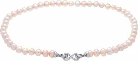 MOON Tilia - Náhrdelník z pravých růžových říčních perel 00359456
