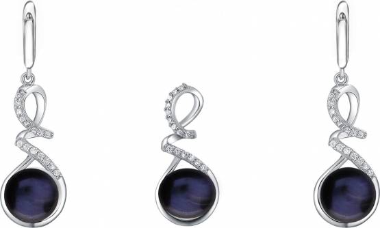 MOON Simeona - originální sada z pravých černých říčních perel SP000091
