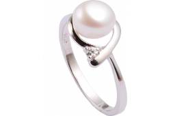MOON Azalia - prsten s pravou říční bílou perlou RP000128