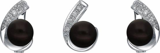 MOON Abram - originální sada z pravých černých říčních perel SP000061