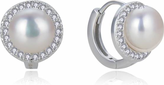 Moiss stříbrné náušnice JANNA s pravou perlou EP000127